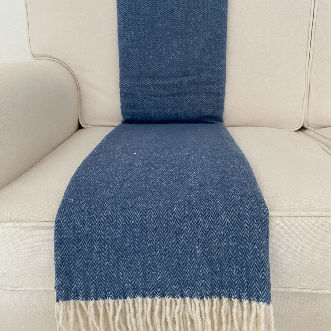 Blanked Zigzag Blue 200x140cm