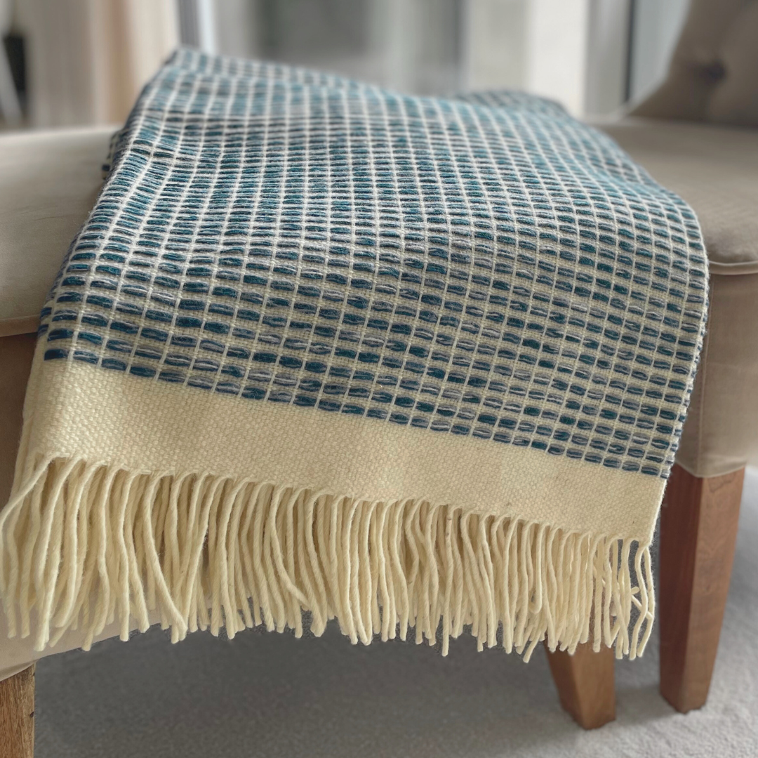 Blanket Rio Blue 100% Sheep Wool 180x130cm
