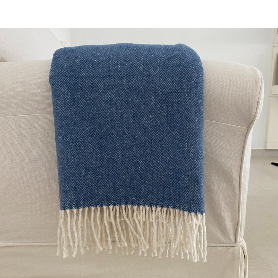 Blanked Zigzag Blue 200x140cm