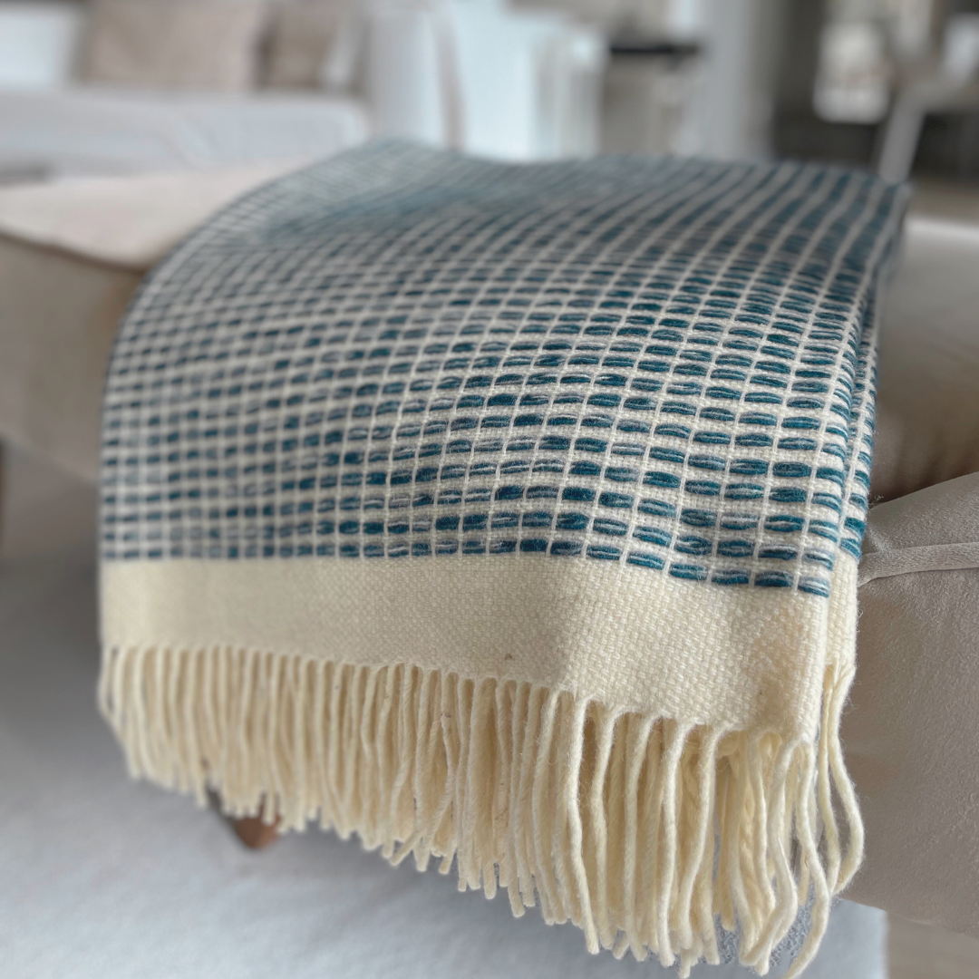 Blanket Rio Blue 100% Sheep Wool 180x130cm