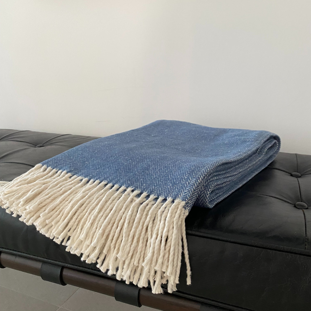 Blanked Zigzag Blue 200x140cm