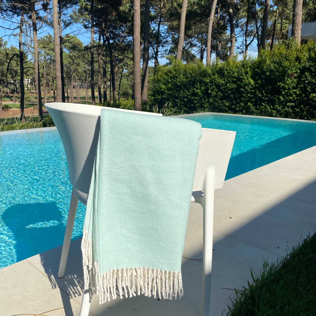 Blanked Zigzag Sea Green 200x140cm