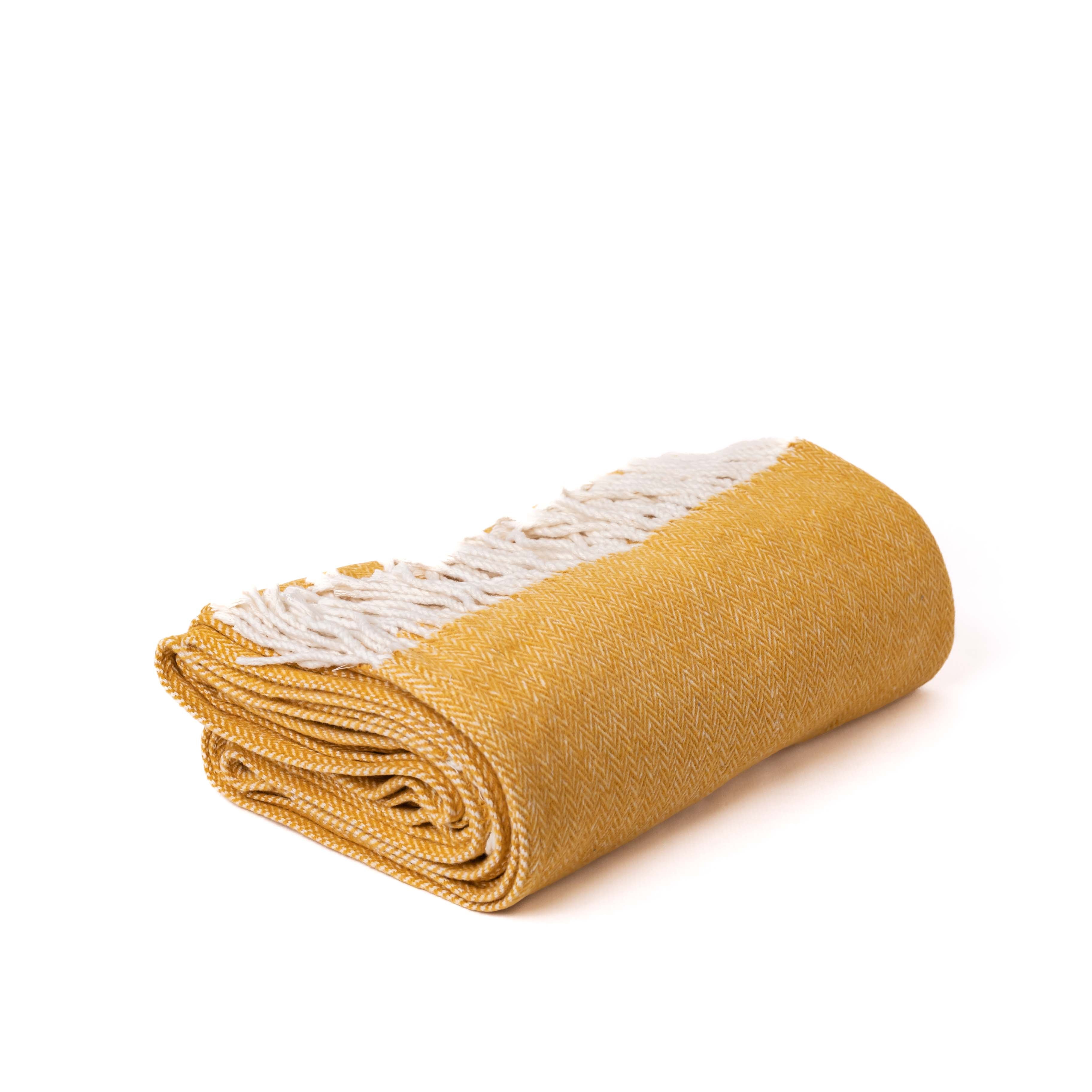 Blanked Zigzag Mustard 200x140cm
