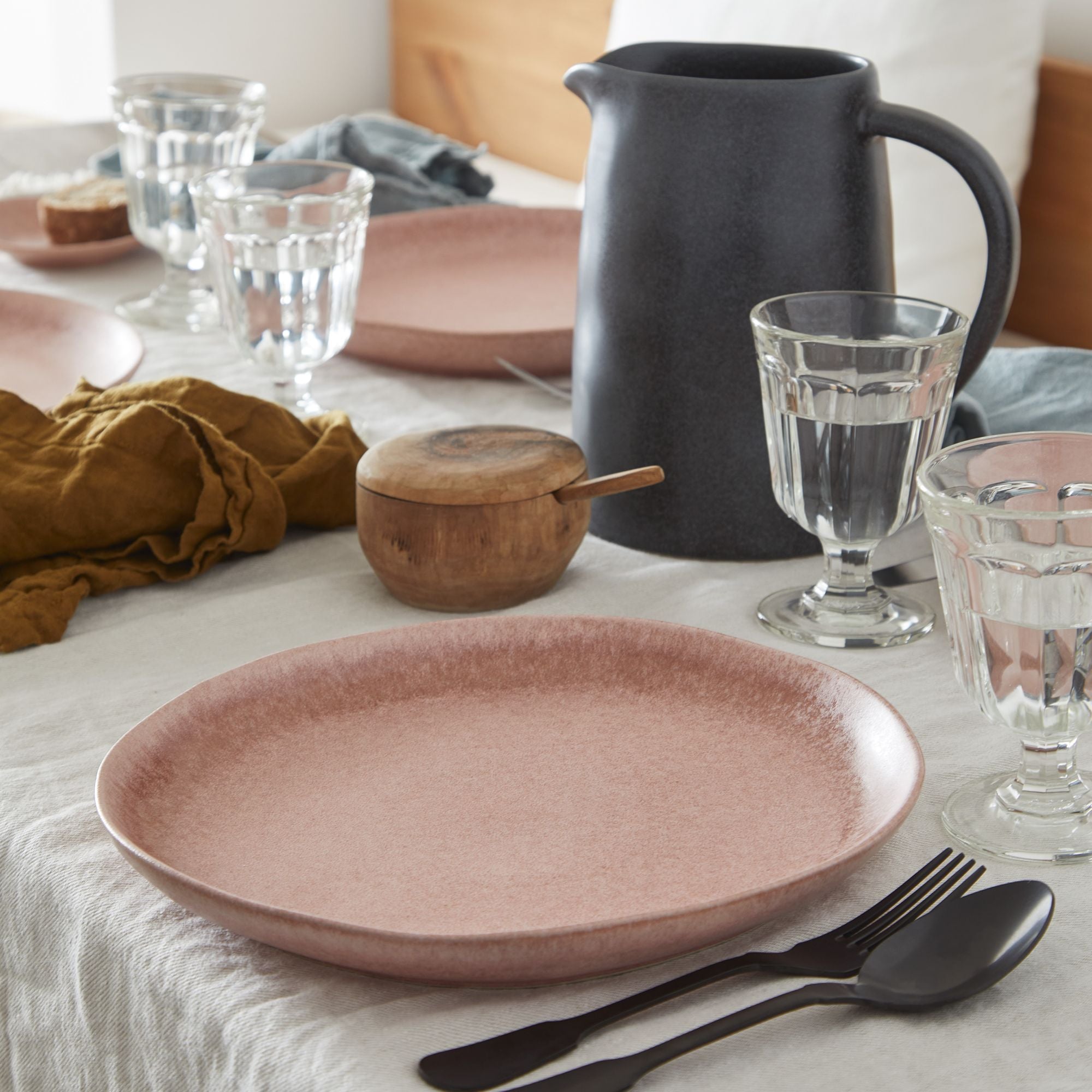 Plato Llano Madeira Rosa