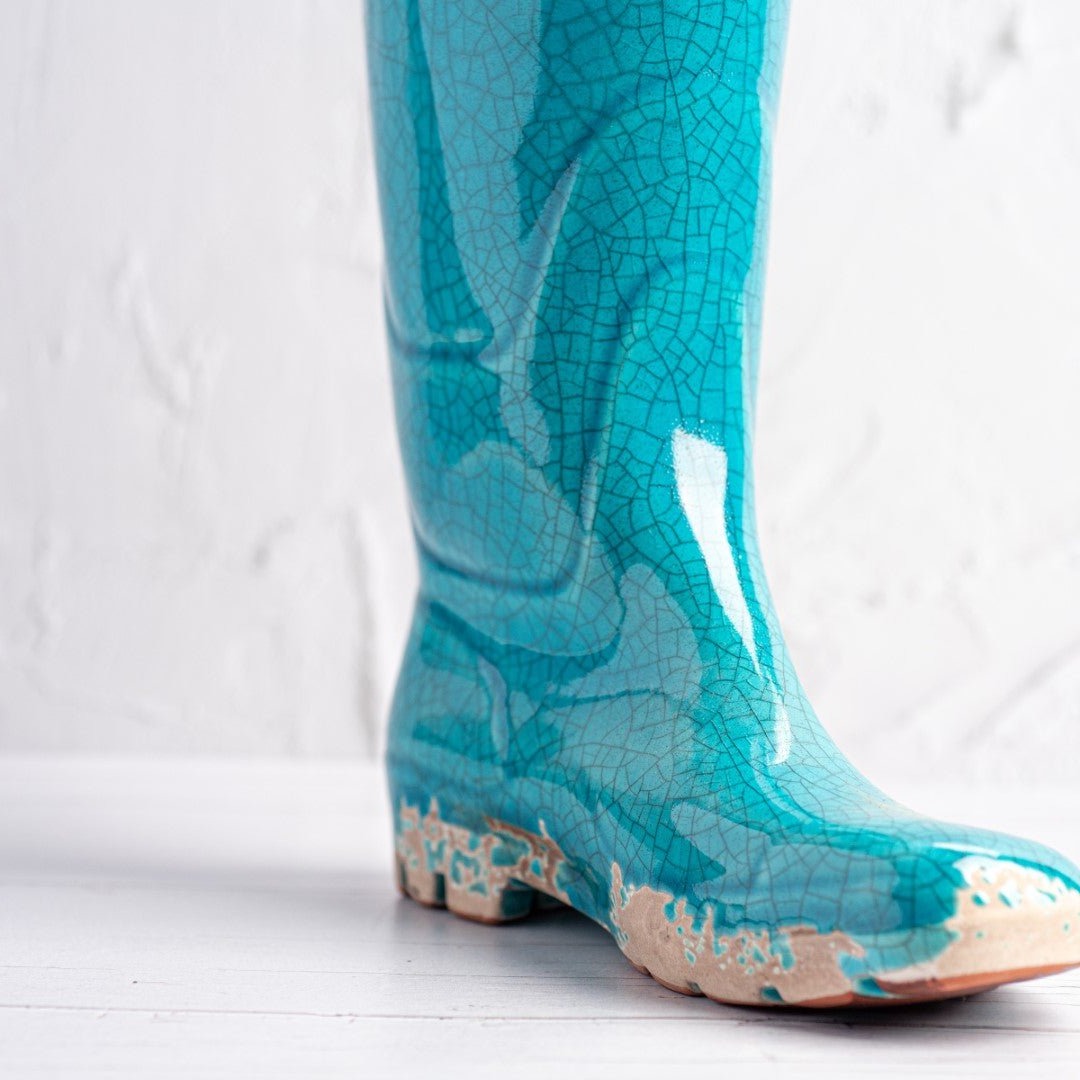Bota de Lluvia Mediana Turquesa Macetero - SearaCollection