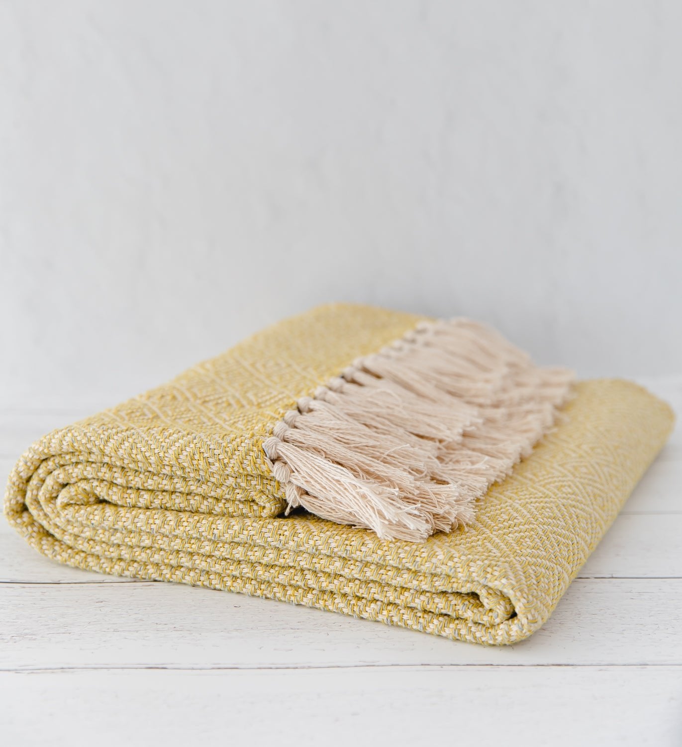 Manta Diamante Amarillo y Gris 180x150cm - SearaCollection