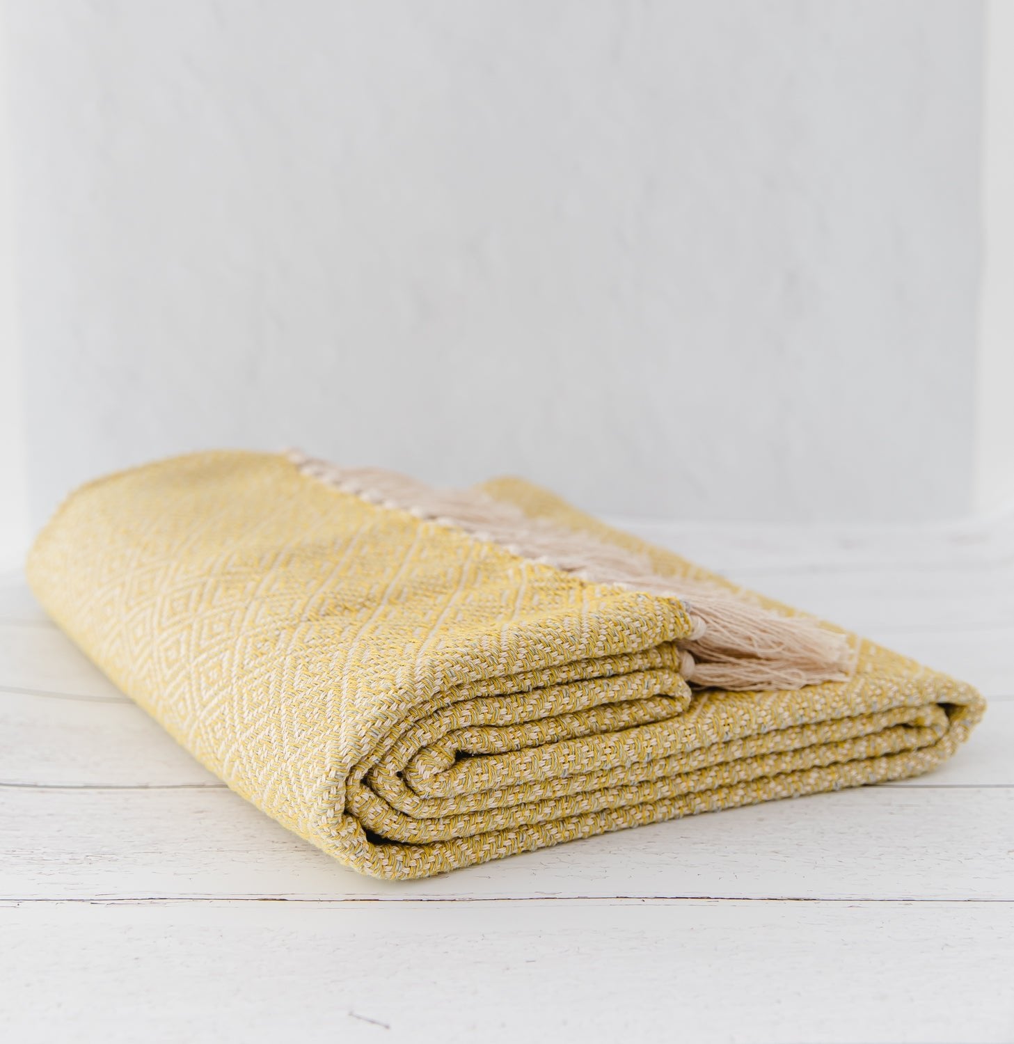 Manta Diamante Amarillo y Gris 180x150cm - SearaCollection