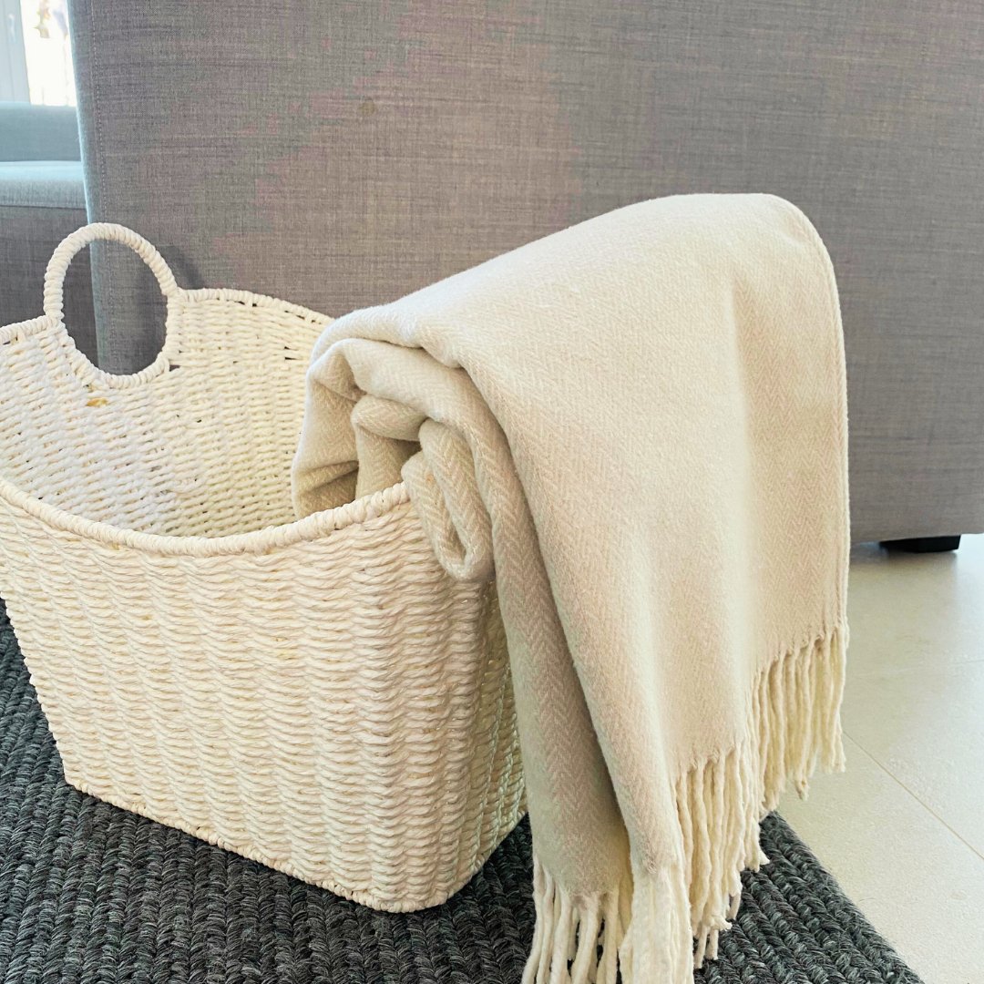 Manta Zigzag Beige 170x130cm - Seara Collection