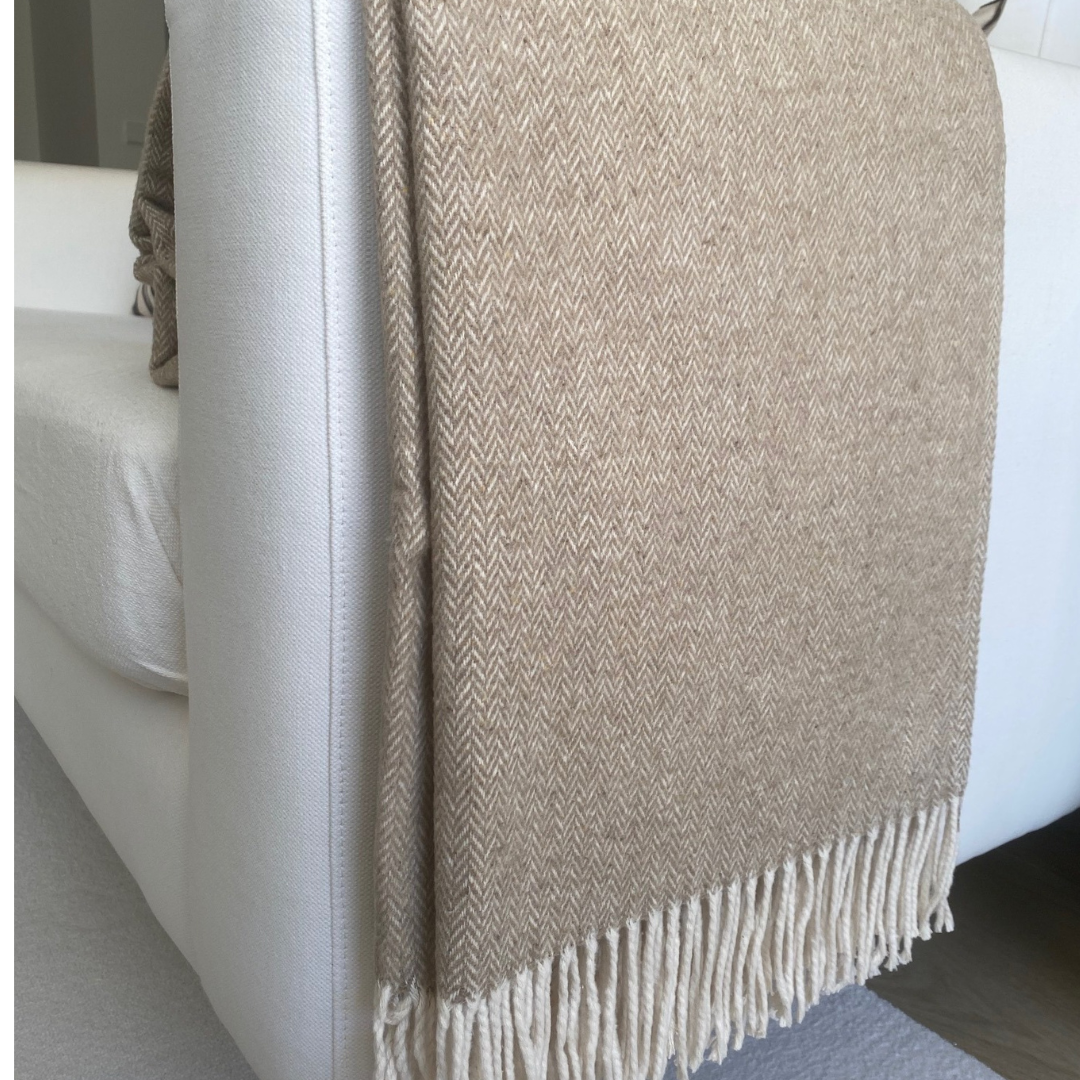 Blanked Zigzag Taupe Beige 200x140cm