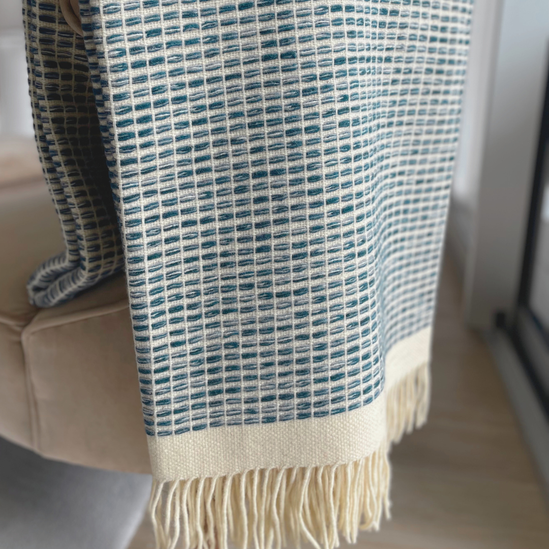 Blanket Rio Blue 100% Sheep Wool 180x130cm