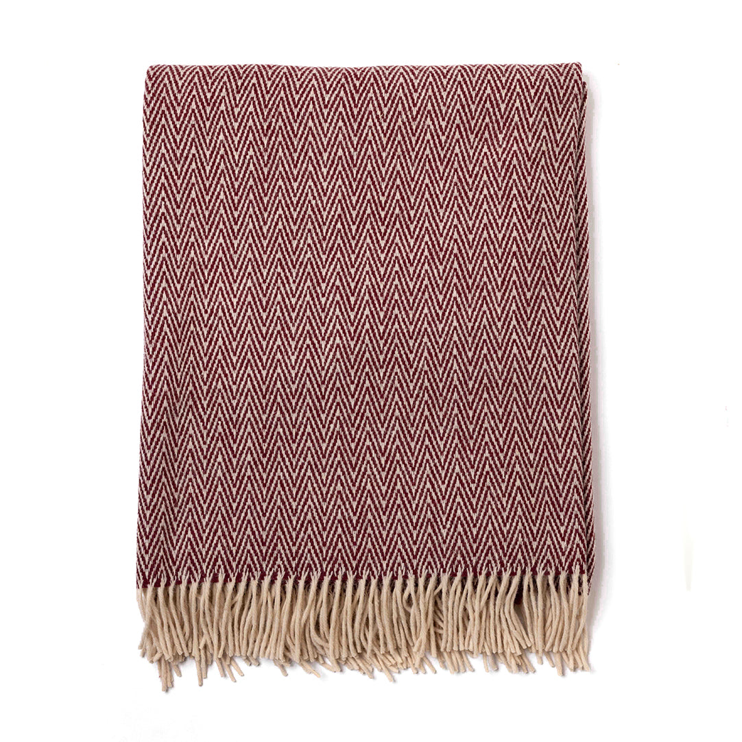 Blanket Espiga Burgundy 100% Sheep Wool 220x180cm